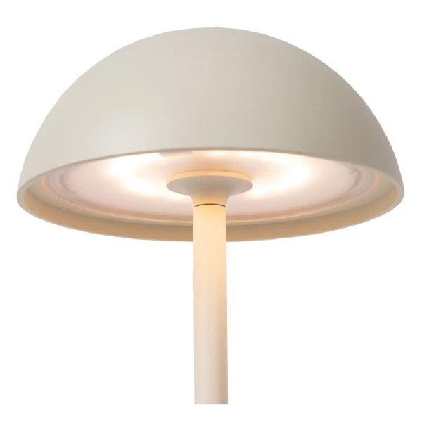 Lucide JOY - Oplaadbare Tafellamp Buiten - Accu/Batterij - Ø 12 cm - LED Dimb. - 1x1,5W 3000K - IP54 - Wit - detail 3